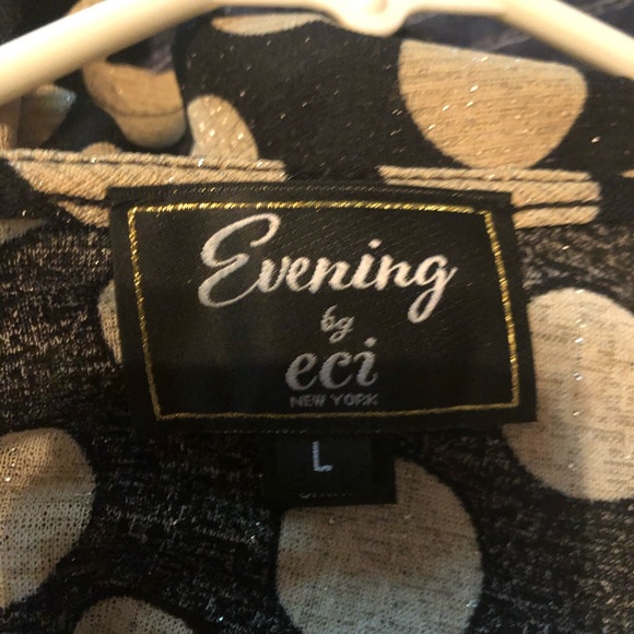 Evening by ECI black gold polka dot blouse - Picture 4 of 5